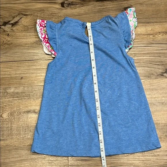 Jumping Fences Blue Top with Rabbit Appliqué - Picture 8 of 8